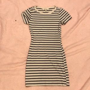 Fitted Navy and White Dress